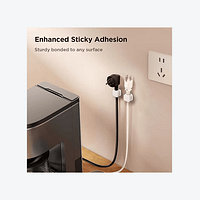clame 2 Suport magnetic pentru managementul cablurilor sub / pe birou, cu fixare adeziva (set de 3)– alb