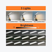 lampa e Lampa de birou cu protectie pentru ochi, incarcare wireless integrata si afisaj digital pentru ceas, alarma-fara alimentator-Neagra