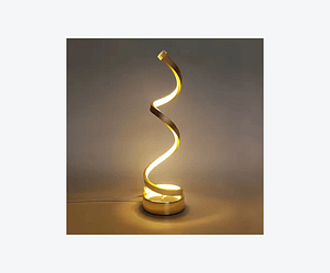 lampa5 Lampa LED minimalista de birou, cu design curbat si pivotant, confectionata din PVC – ideala pentru living si spatii moderne-auriu