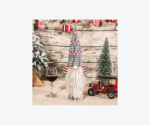 mosuuu Husa de Craciun pentru sticle de vin – decoratiune festiva 2025, ideala pentru casa si cadouri-Maro