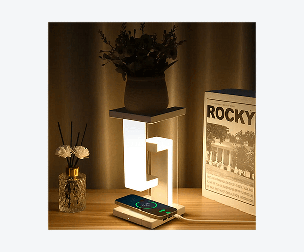 lampa 3 Lampa cu incarcare wireless si levitatie magnetica – ideala pentru dormitor, birou si decor modern -fara alimentator